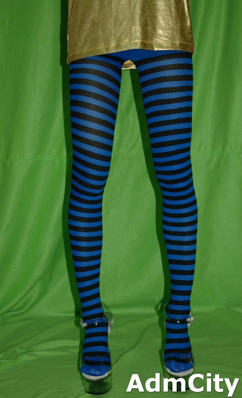 horizonal striped tights pantyhose black white red purple plus size 3X 